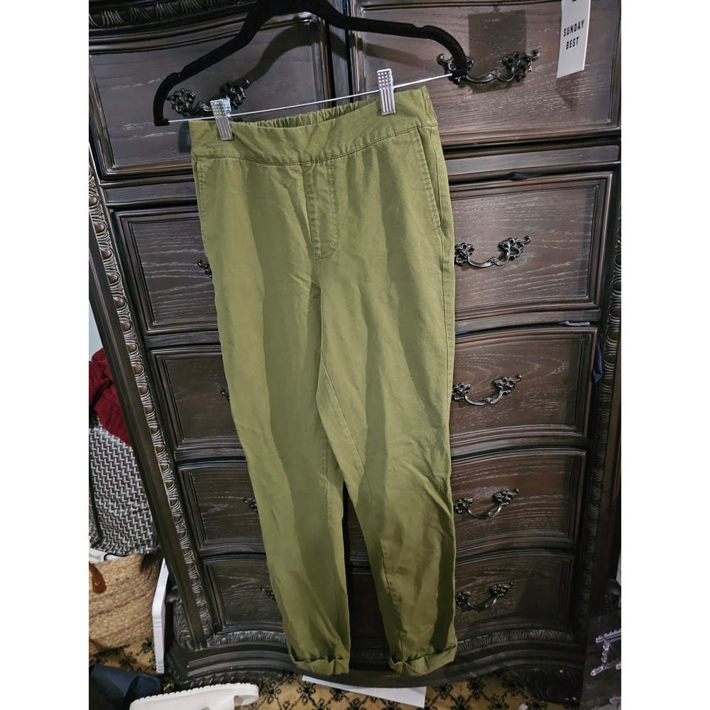AnyBody Womens Olive Green Elastic Waist Jogger Pants XXS Cotton Rayon Stretch